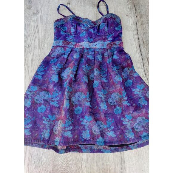 Free People Floral Bustier Tapestry Mini Dress Whimsigoth Fairycore, Festival. 6 - Picture 2 of 5